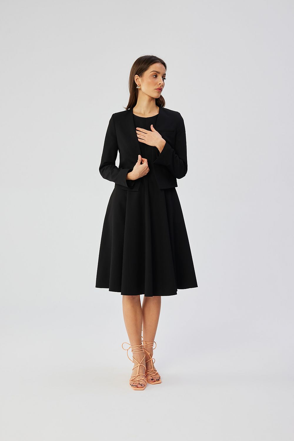 Stylove Polish Sleeveless Daydress With Fitted Cut, Side Pockets, And Elegant Dual Neckline, Sizes S-XXL