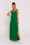 Moe Oversized Knit Dress with Twisted Shoulder Straps and Striking V-Neck Design