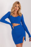 Elegant Badu Set: Short Sweater & Ribbed Skirt for Effortless Summer Style