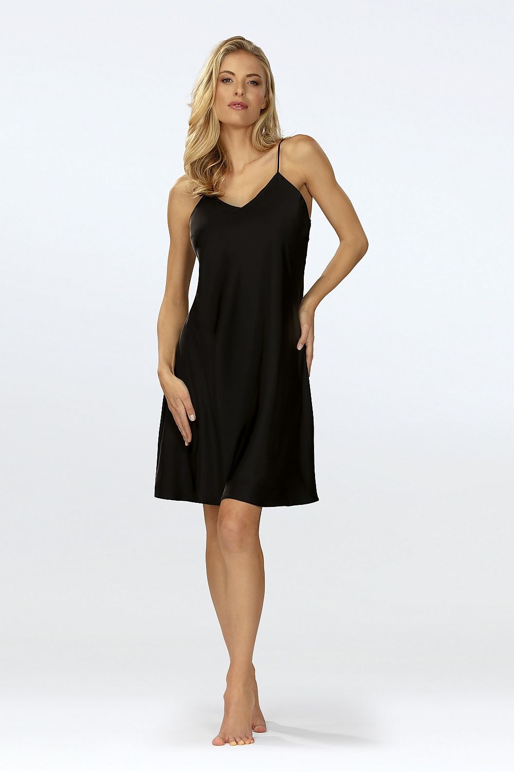 Elegant DKaren Women's Satin T-Shirt with V Neckline - Stylish Comfort for Every Occasion