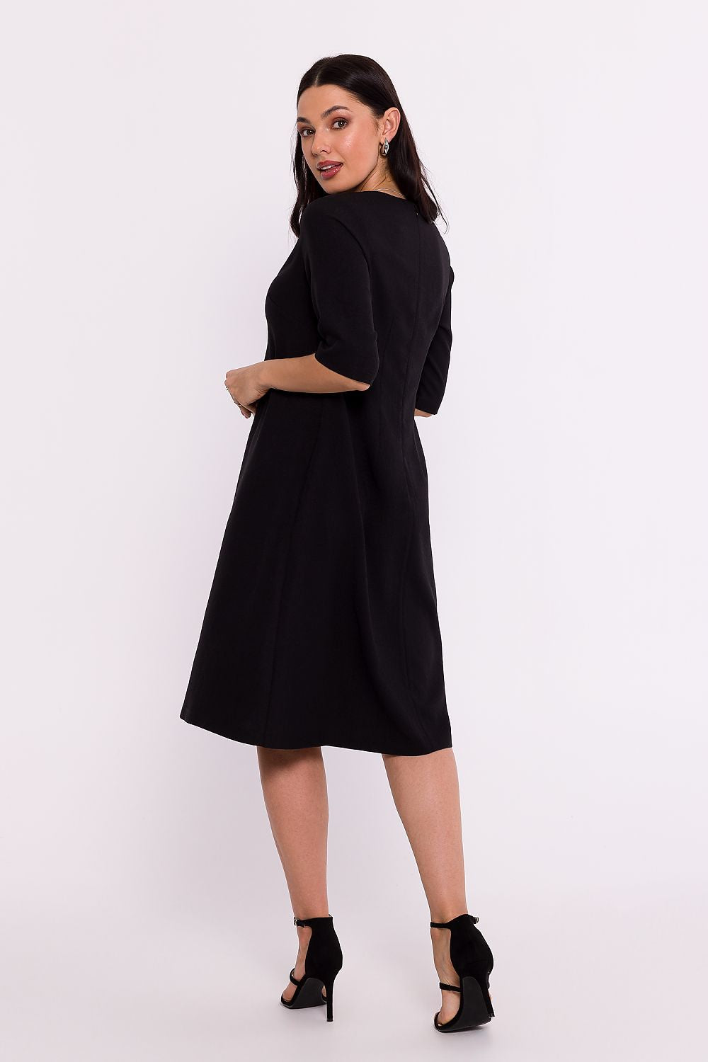 Elegant BeWear Daydress in Light Polyester with Pockets and Short Sleeves - Polish Design