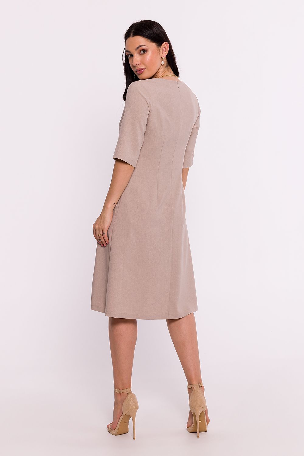 Elegant BeWear Daydress in Light Polyester with Pockets and Short Sleeves - Polish Design