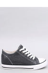 Inello Women's Wedge Heel Sneakers with Iridescent Glitter Finish - 5cm Height, Fabric Upper