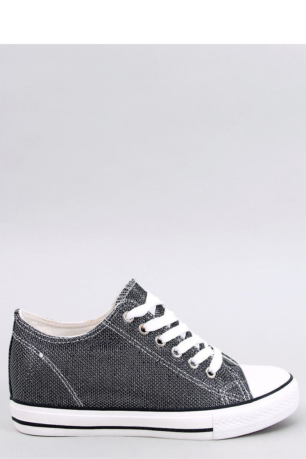 Inello Women's Wedge Heel Sneakers with Iridescent Glitter Finish - 5cm Height, Fabric Upper