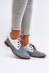 Luxury Women's Semi-Boots in Natural Leather with Flat Heel and Classic Lacing - Step In Style