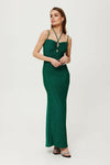 Elegant Maxi Dress with Metallic Threads and Customizable Neckline by Makover