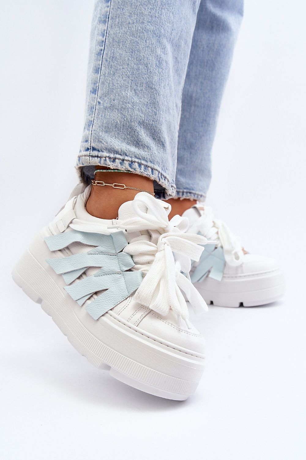 Luxury Women's Natural Leather Sneakers with 5.5 cm Platform – Stylish & Comfortable Casual Footwear