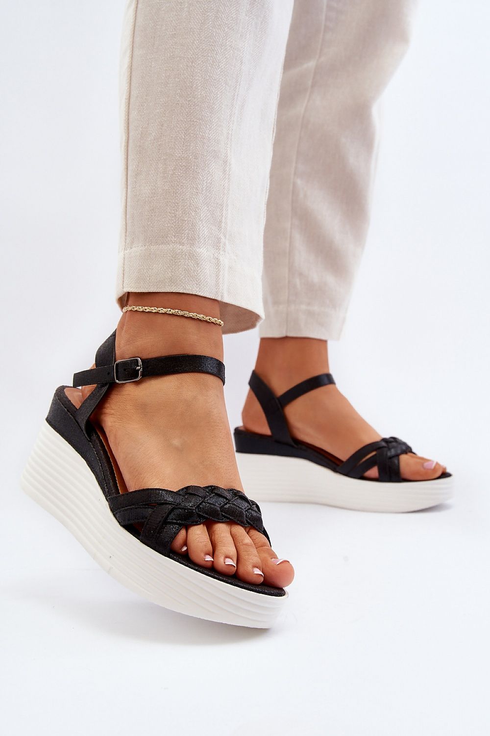 Elegant Women's Kitten Heel Sandals with Adjustable Buckle Strap and Eco Leather Insole