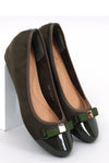 Inello Women's Elegant Ballerina Flats with 5Cm Heel and Zircon Bow - Eco-Friendly Materials