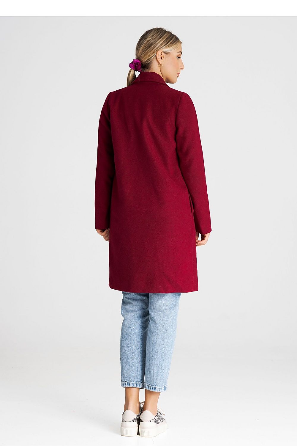 Luxury Figl Coat With Large Lined Collar - Versatile Unbuttoned Design With Inner Pockets