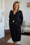 Elegant La Aurora Daydress with Pockets, Adjustable Waist, and Kimono Sleeves for Mature Women