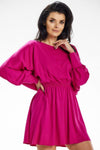 Elegant Mini Dress with Kimono Top and Elastic Waistband - Versatile Styles for Every Occasion