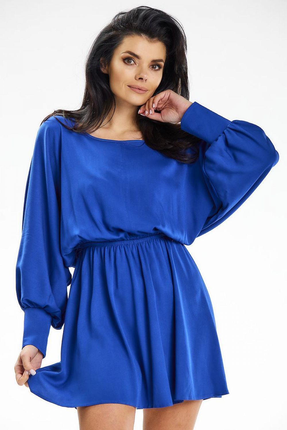 Elegant Mini Dress with Kimono Top and Elastic Waistband - Versatile Styles for Every Occasion
