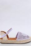 Inello Women's Espadrille Sandals in Ecological Suede with Adjustable Ankle Strap