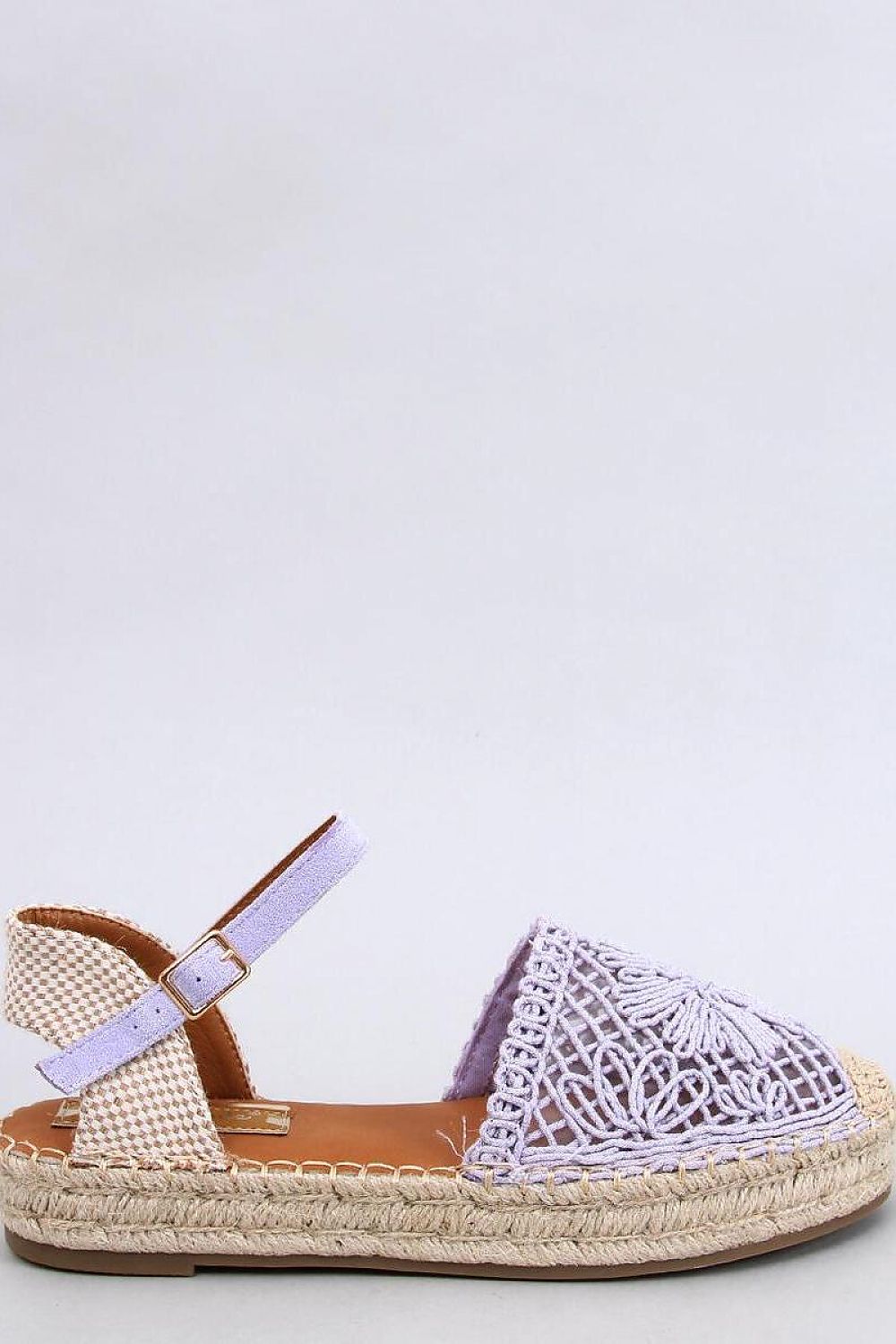 Inello Women's Espadrille Sandals in Ecological Suede with Adjustable Ankle Strap