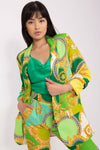 Elegant Unbuttoned Blazer by Italy Moda with Colourful Print - Versatile 3/4 Sleeve Jacket for All Seasons