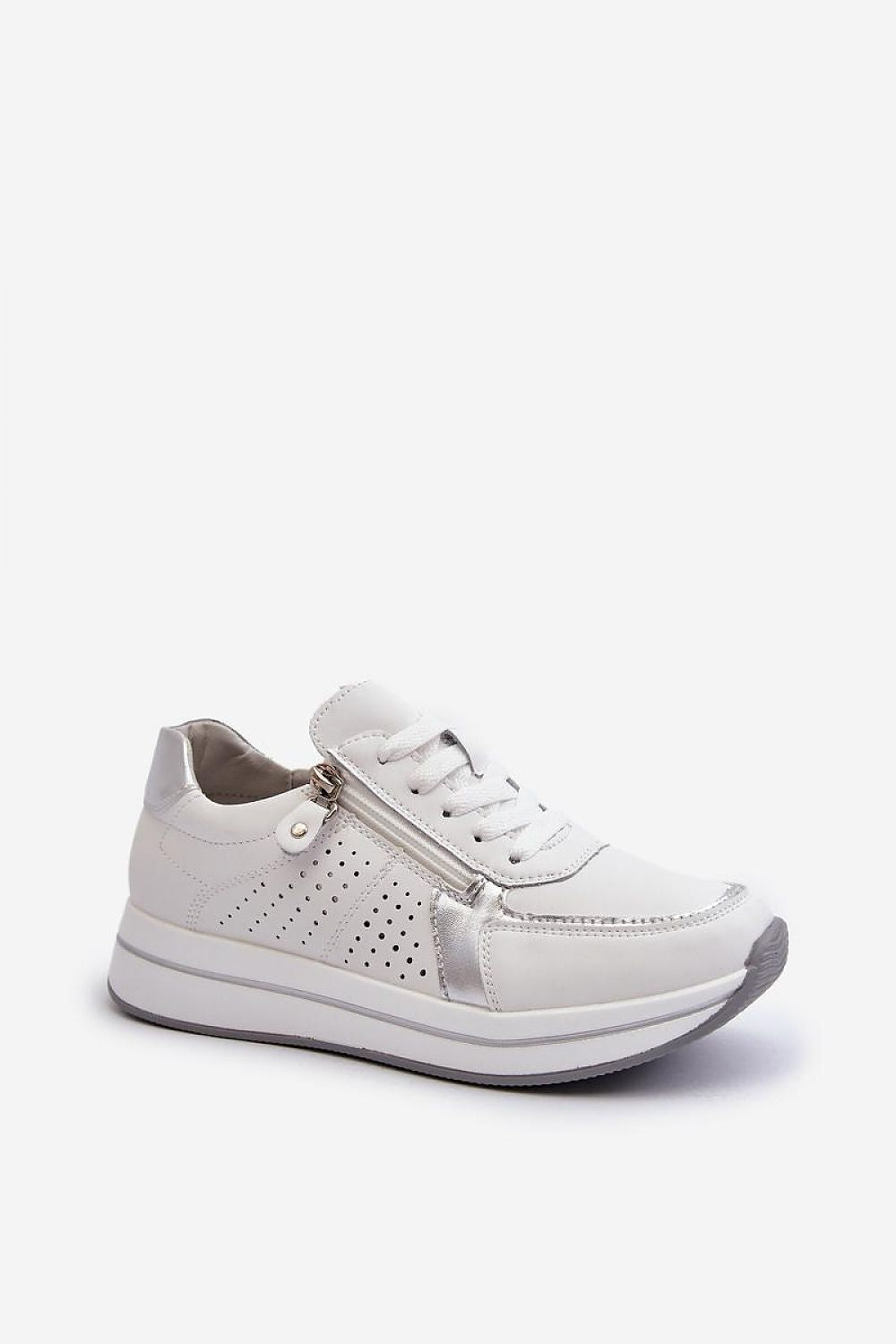 Luxury Women's Natural Leather Sneakers with Comfortable 2.5cm Platform and Sturdy Heel Support