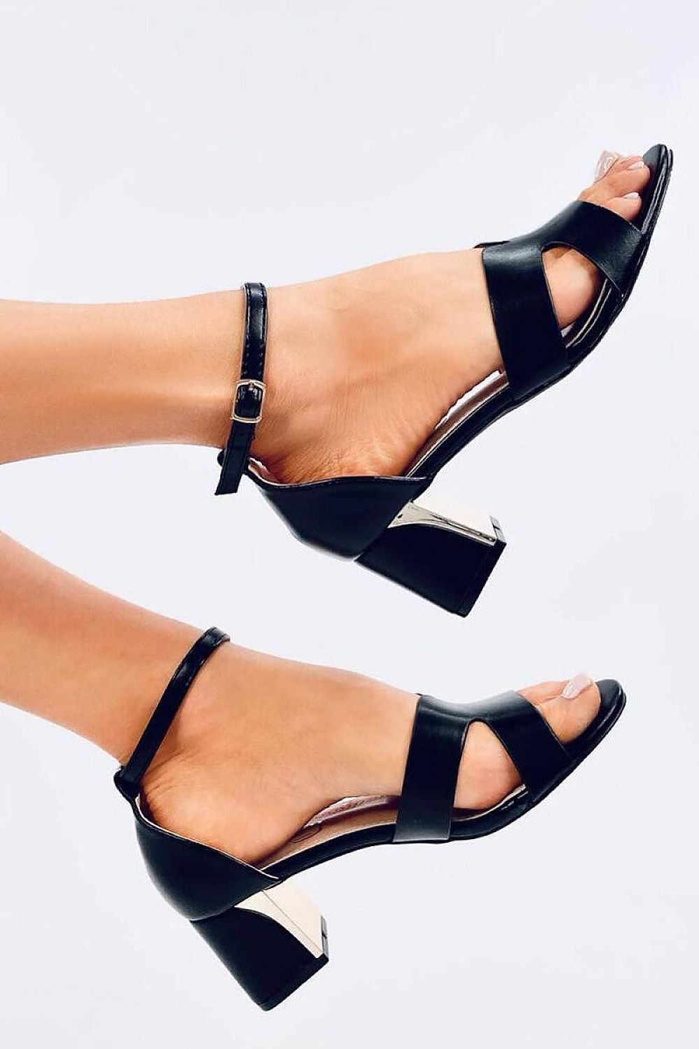 Inello Women's Stylish Heel Sandals in Eco Leather - 5.5 cm Comfort Heels with Adjustable Ankle Strap