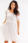 Elegant Lightweight Chiffon Summer Daydress with Shoulder Slits by Awama