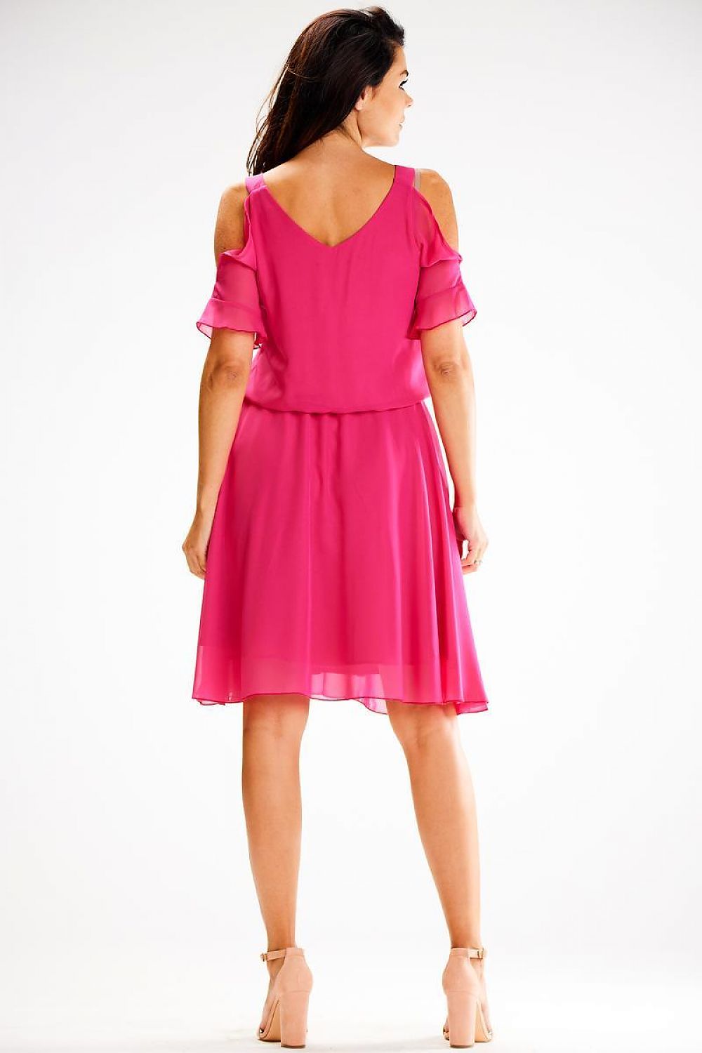 Elegant Lightweight Chiffon Summer Daydress with Shoulder Slits by Awama