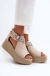 Luxury Natural Leather Women's Sandals with 7.5 cm Heel and 4 cm Platform - Stylish Comfort