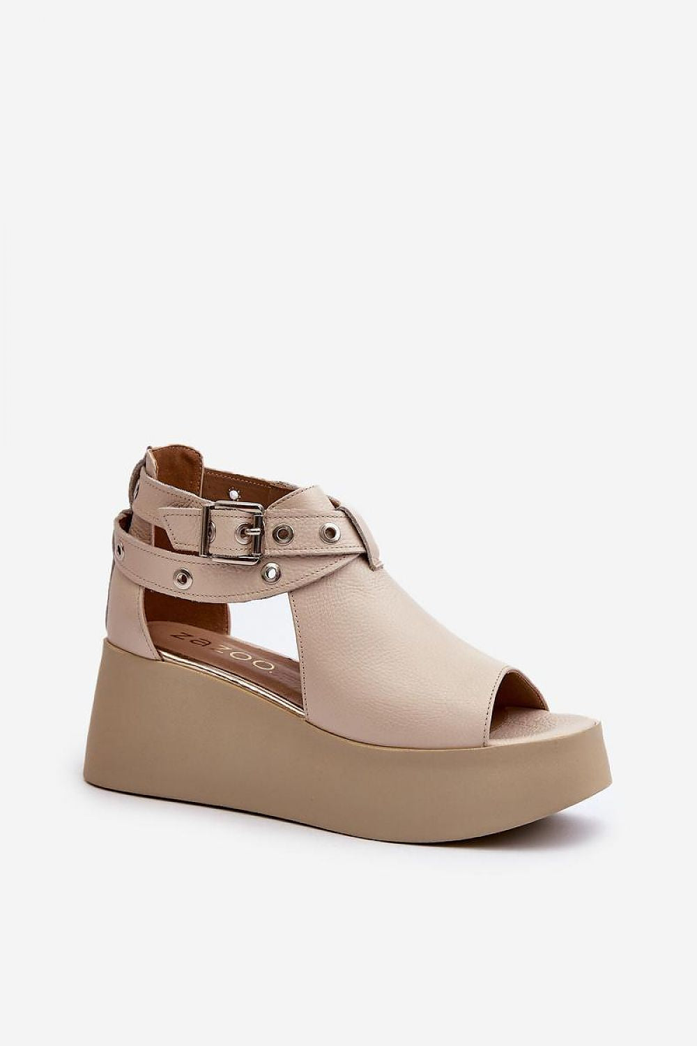 Luxury Natural Leather Women's Sandals with 7.5 cm Heel and 4 cm Platform - Stylish Comfort
