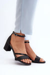 Elegant Vinceza Low Stiletto Heeled Sandals with Glitter - Soft Eco Leather Insole, 6.5 cm Heel