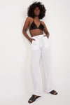 Luxury Women's High Waist Cotton Trousers with Tie Strings and Pockets by Sublevel