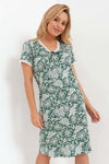 Elegant 100% Cotton Knee-Length Nightshirt with Mesh Detailing by Cana - Women's V-Neck Comfort