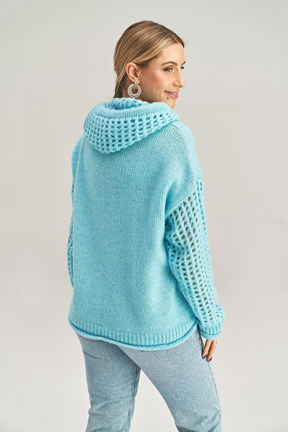 Elegant Long-Sleeved Hooded Jumper with Fashionable Decorative Pocket by Figl