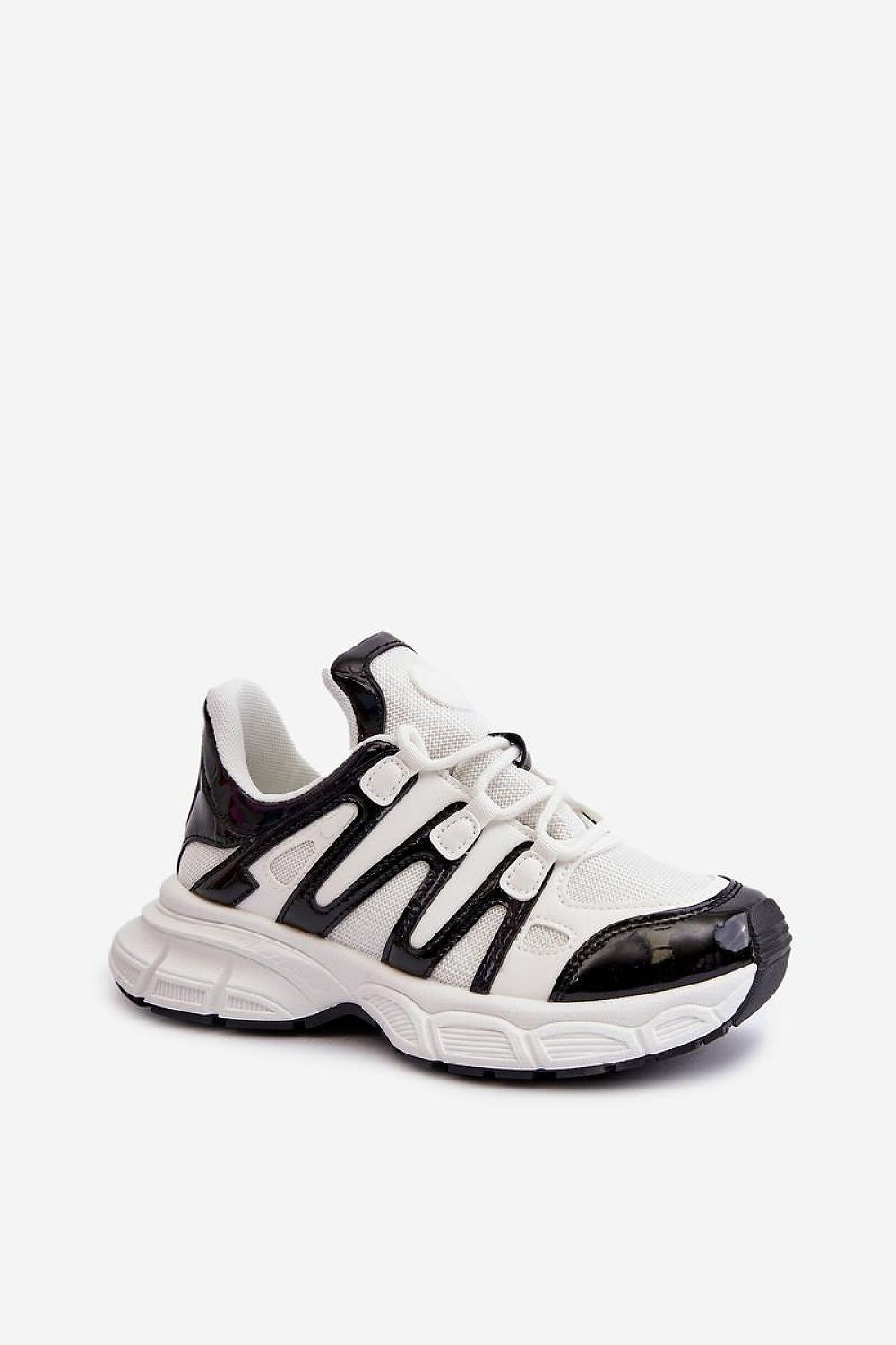 Elegant Artificial Leather Sport Shoes with Thick Sole and Removable Foam Insole for Comfort