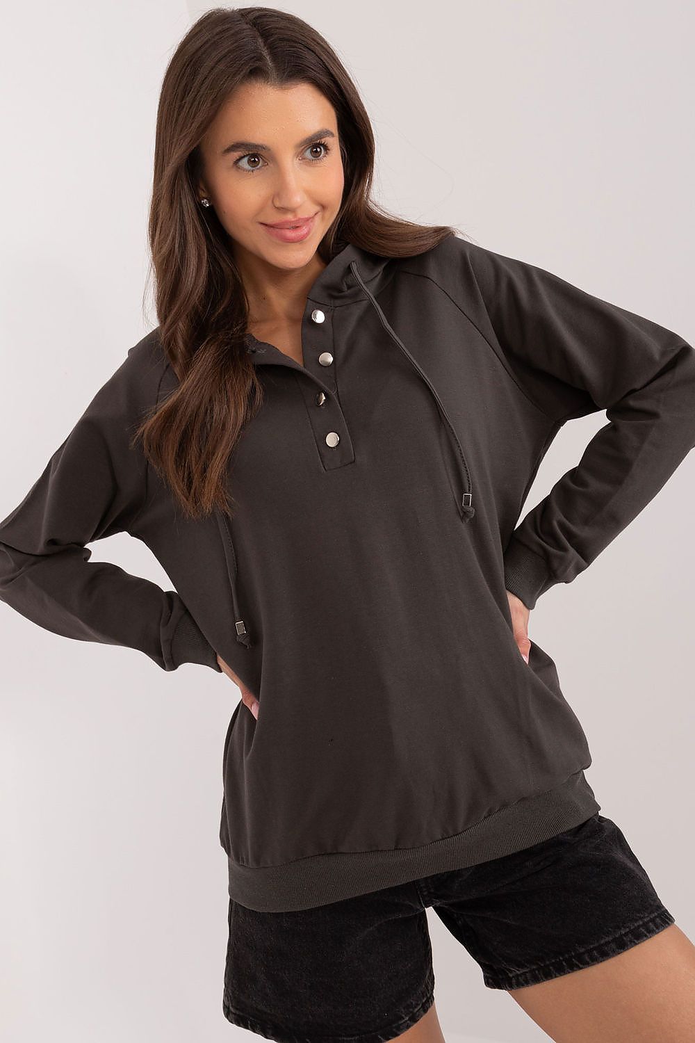Elegant Women's Casual Hoodie in 90% Cotton with Adjustable Fit and Sporty Design