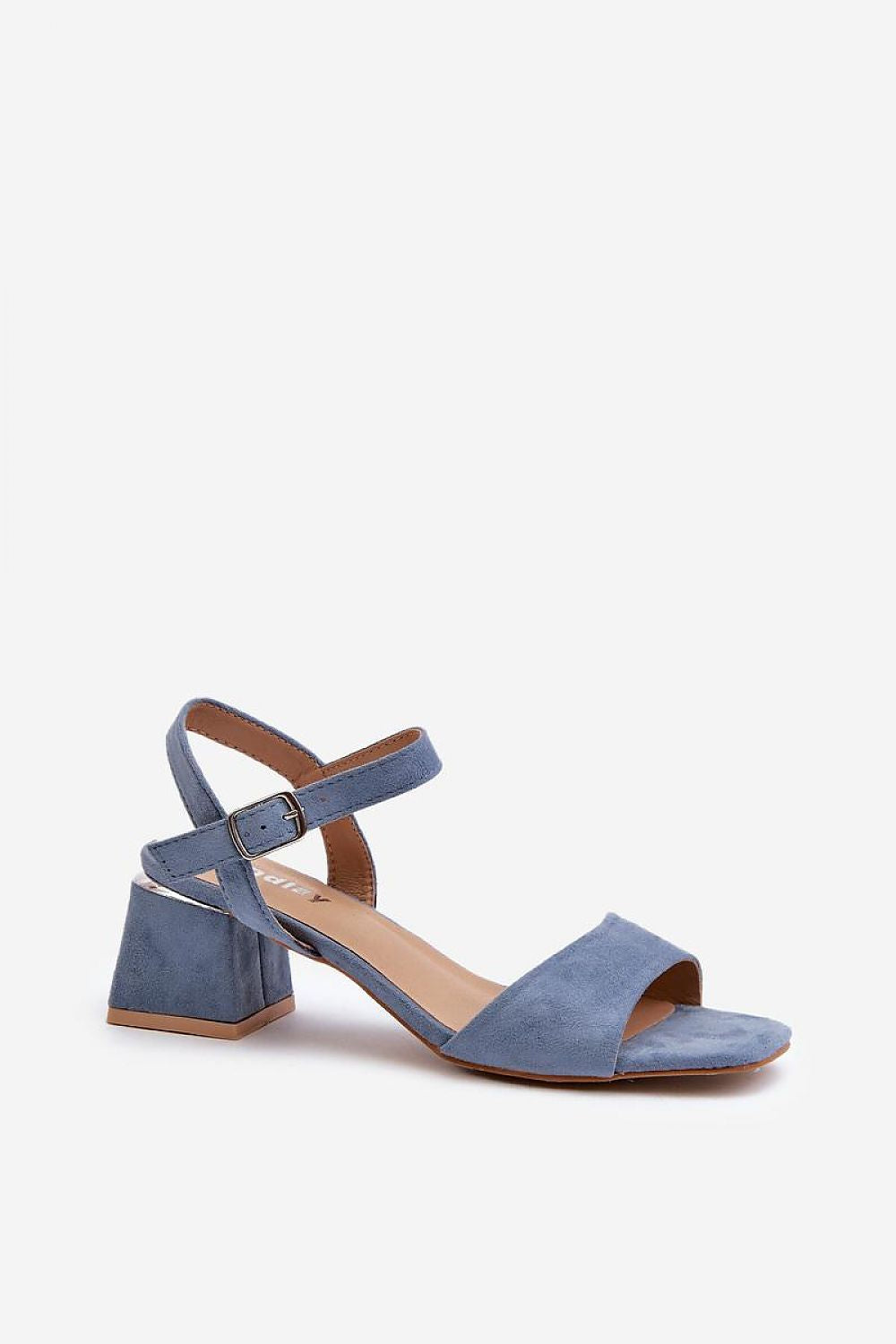 Women's Eco Suede Sandals with 6 cm Block Heel and Adjustable Buckle Strap for Summer Style