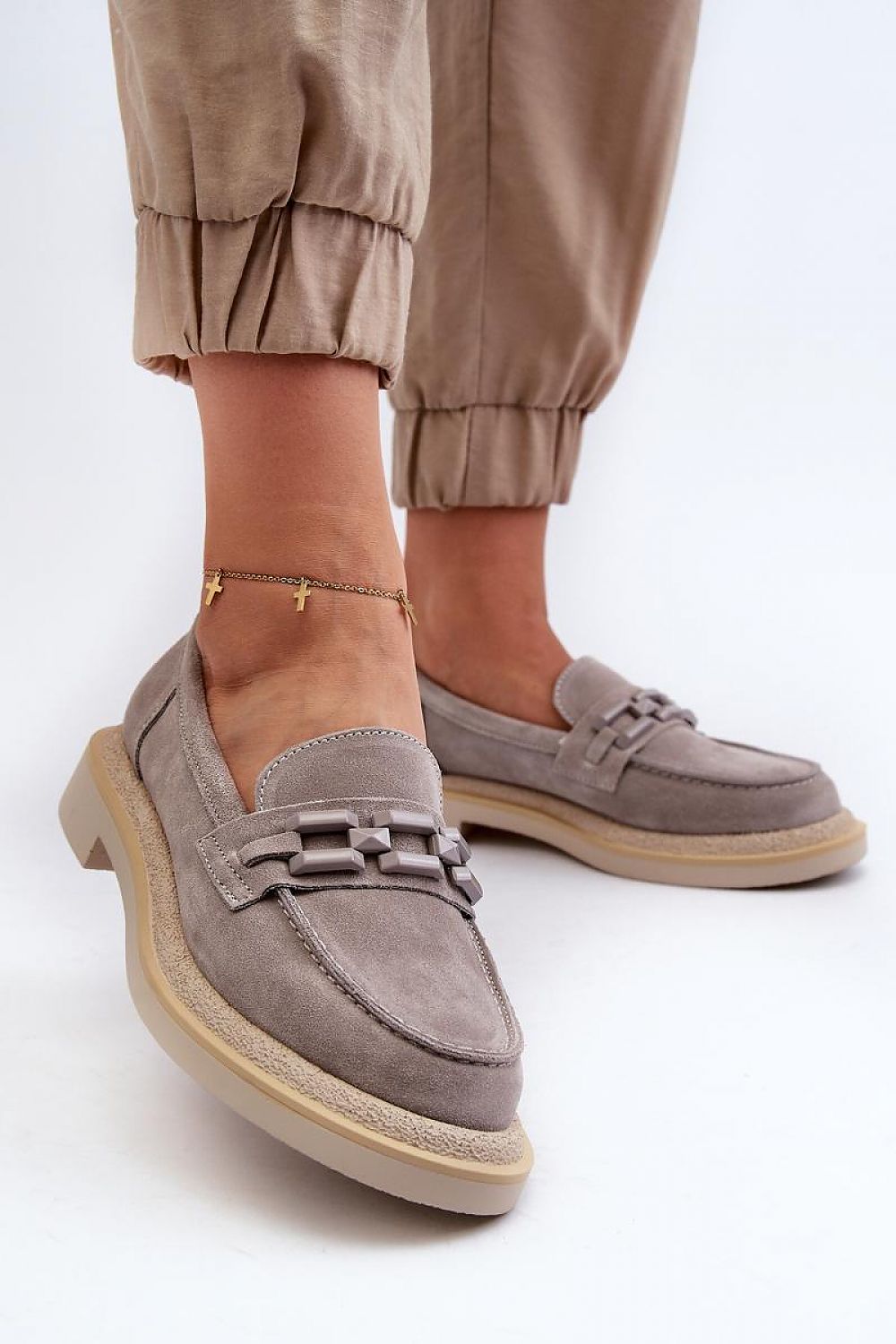 Luxury Women's Suede Moccasins with Natural Leather Footbed - Practical & Fashionable Comfort