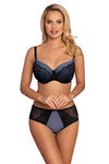 Luxury Vena Panties with Elegant Mesh Lace and Denim Imprint - Comfortable Full Cut Design