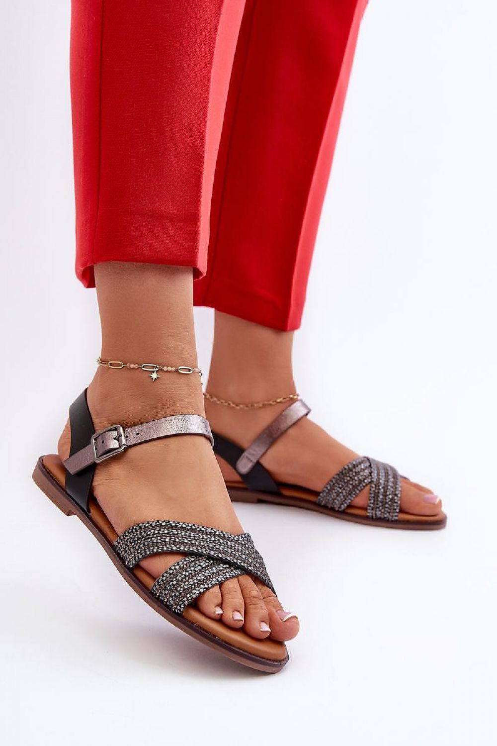 Luxury Women's Flat Sandals by S. Barski with Adjustable Buckle for Ultimate Comfort