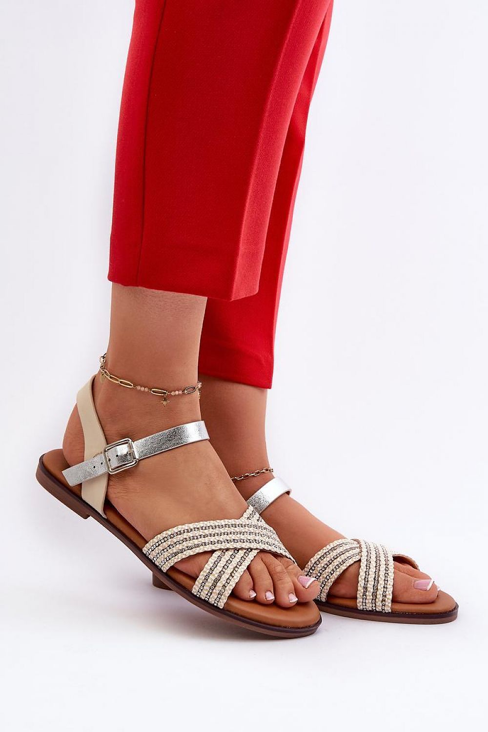 Luxury Women's Flat Sandals by S. Barski with Adjustable Buckle for Ultimate Comfort