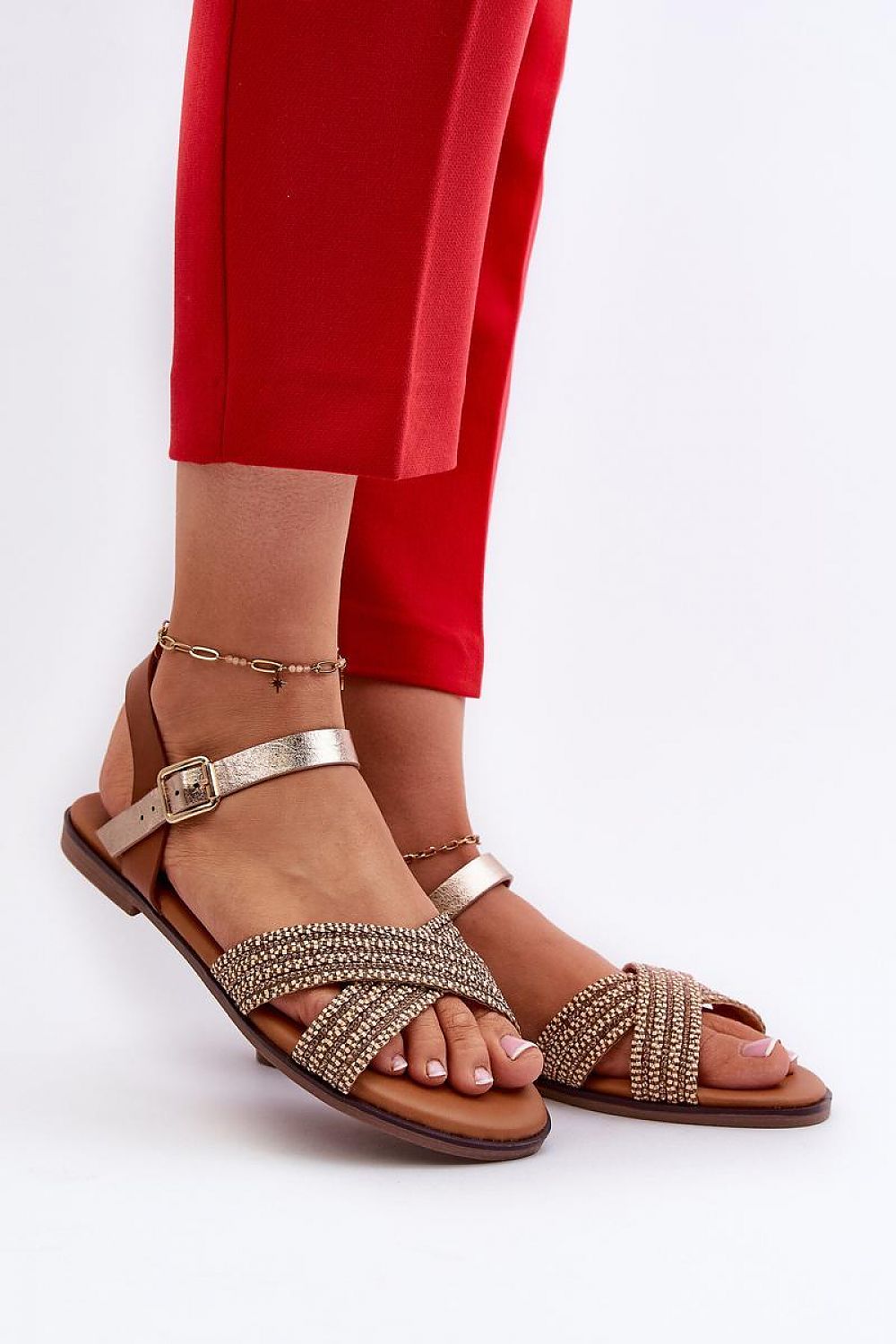 Luxury Women's Flat Sandals by S. Barski with Adjustable Buckle for Ultimate Comfort