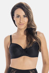 Elegant Black Padded Underwired Bra By Teyli For Exceptional Support & Comfort