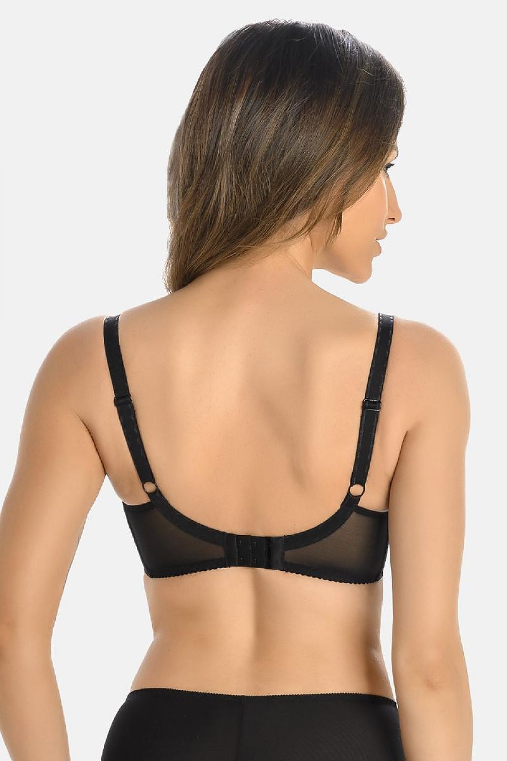 Elegant Black Underwire Bra with Adjustable Straps and Mesh Trim for Ultimate Comfort