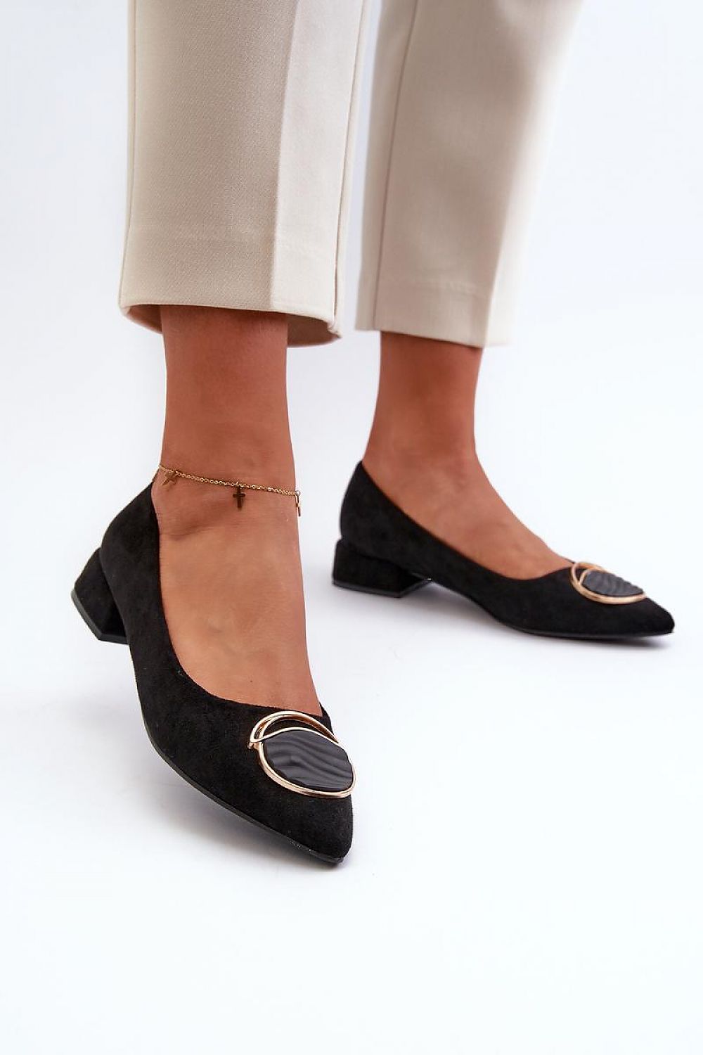 Elegant Eco-Suede Heel Pumps with Pointed Nose and Leather Insole – Perfect for Formal and Everyday Wear