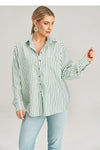 Asymmetrical Long Sleeve Shirt With Decorative Buttons and Pockets by Figl