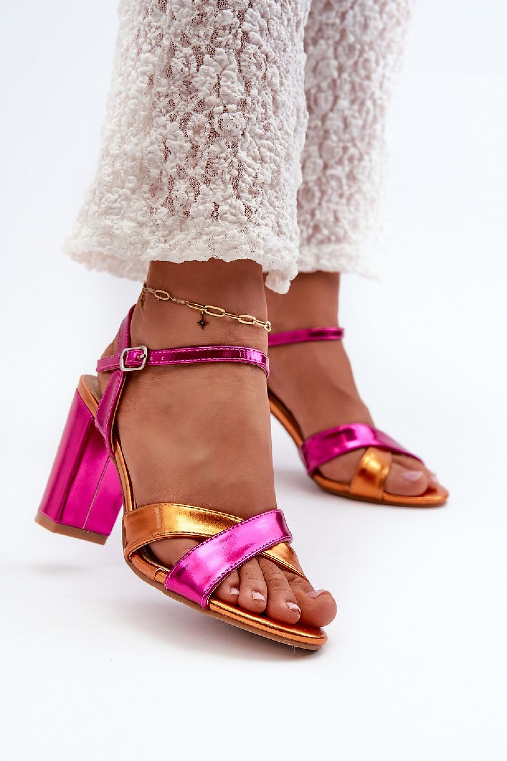 Women's Eco Leather Stiletto Heel Sandals with Intertwining Straps - Elegant Comfort