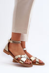 Women's Natural Leather Sandals with Adjustable Buckle, Elegant Summer Footwear - Comfortable & Stylish