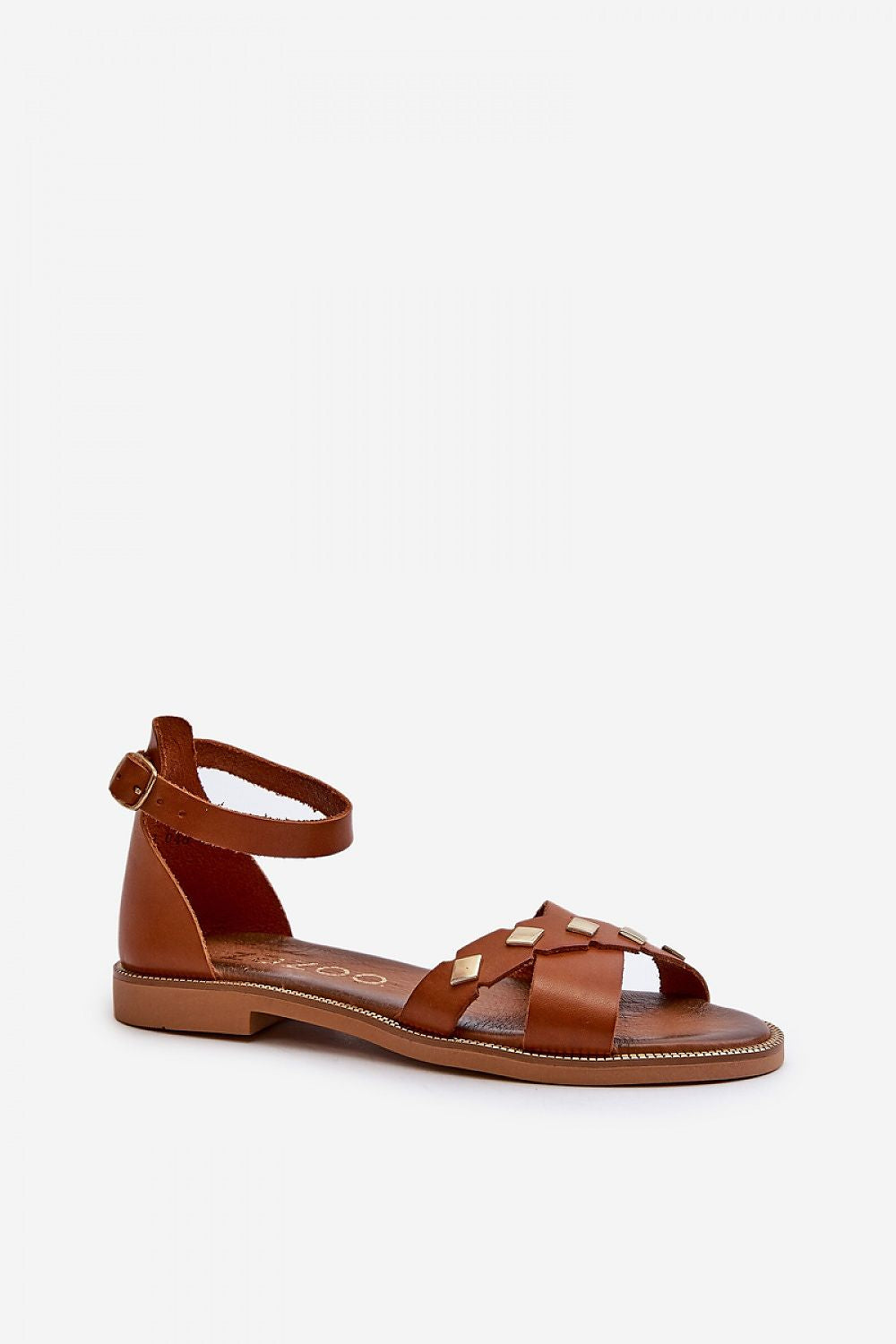 Women's Natural Leather Sandals with Adjustable Buckle, Elegant Summer Footwear - Comfortable & Stylish