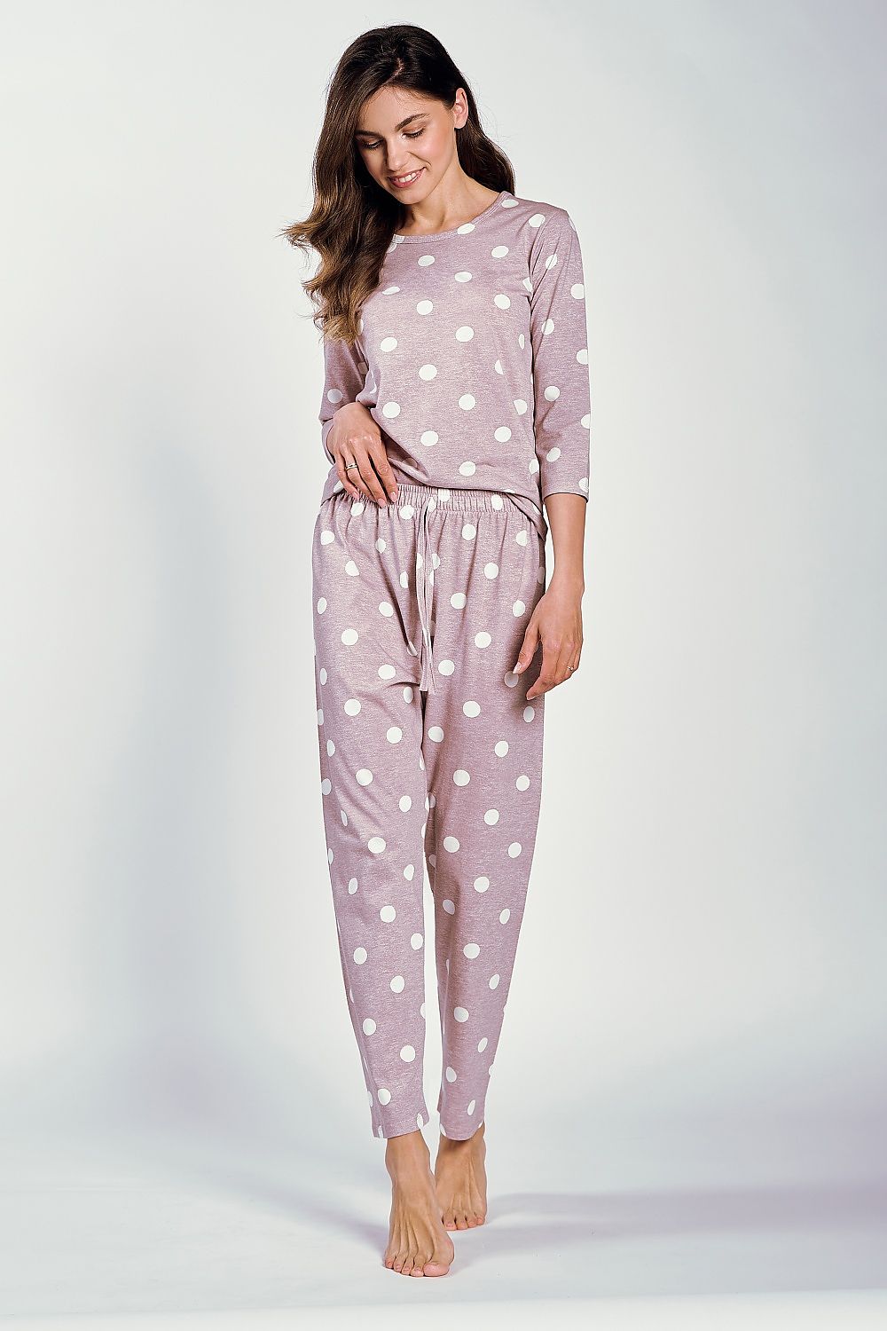 Luxury Women's Cotton Pajamas with 3/4 Sleeves and Elastic Waist - Stylish Comfort by Taro