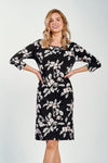 Elegant 100% Cotton Nightshirt By Taro With Semi-Circular Neckline And Charming 3/4 Sleeves