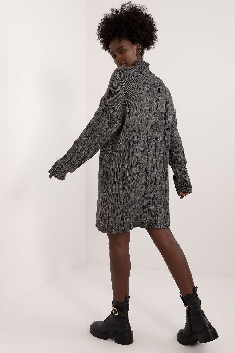 Elegant Turtleneck Dress with Mixed Wool and Acrylic Blend for Everyday Glamour