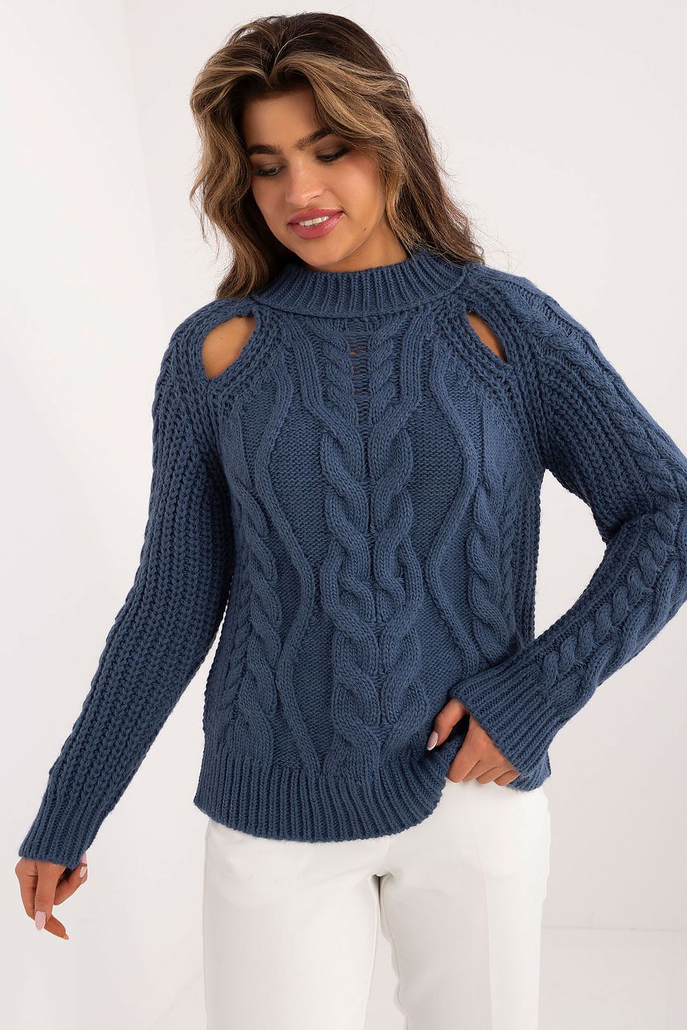 Womens Luxe Badu Jumper - Soft Acrylic Wool Blend Sweater with Classic Round Neckline