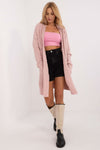 Elegant Long Unbuttoned Cardigan With Pockets - Soft Acrylic, Polyester, Polyamide Blend